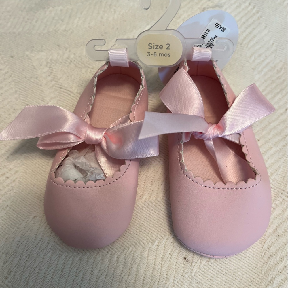 Pink Baby Shoes with Bow